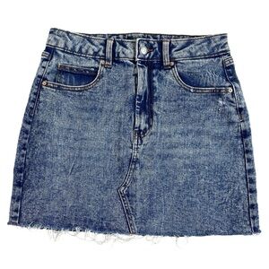 Wild Fable‎ Women’s Dark Wash Raw Hem Denim Mini Skirt Sz Small